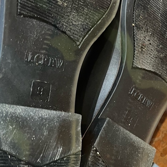 J. Crew Camo Chelsea Rain Ankle Boots Green/Black Waterproof Sz 9 - Picture 9 of 9